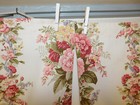Vintage Curtains Trailing Roses On Cream 2 Drape Fabric Panels Rod Pocket