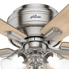 Hunter Fan 52 Inch Brushed Nickel Low Profile Indoor Ceiling Fan With Light Kit