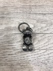Vintage West Virginia Silver Tone Teddy Bear With Moveable Limbs Keychain