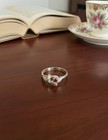 Vintage Black Hills Gold Sterling Silver   12k Gold Ruby Leaf Ring