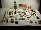Vintage Junk Drawer Lot Coin Watch Chain Patch Cross