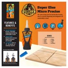 Gorilla Super Glue Micro Precise Clear Adhesive Tool For All Projects 1 Pack