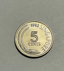 Coin  Singapore  5 Cents  1983  Proof Condition  Rare Find 