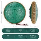 Steel Tongue Drum 14 Inch Tongue Drum 15 Note C Major  Hand Pan Drum Green