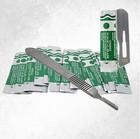 20 Pcs Dermaplane Sterile Surgical Blades  10r With Stainless Steel Scalpel No 3