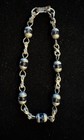 Taxco Mexico To-54 925 Sterling Silver Figure 8 Link Blue Glass Bracelet 11 7g 