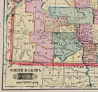 1903 North Dakota Map Original Antique 13x9 5   Military Forts  Bismarck