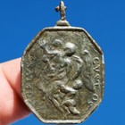 Awesome 1600s St Michael Archangel Religious Medal Antique Guardian Angel Charm