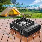 Three Fuel Portable Camping Stove With Windblocker With Carrying Case adapters