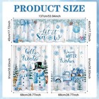 Blue Snowman Christmas Kitchen Curtains Valances And Tiers Set 54 X18 Valance  2