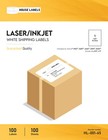 Full Sheet Shipping Labels Self Adhesive Blank 1-up 8 5  X 11  White 50 Sheets