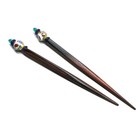 Handmade Pair Of Y2k Vintage Hair Chopsticks Chinese Porcelain White Blue Ooak