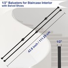 Square Wrought Iron Balusters 1 2  With Swivel Shoes 10-pack