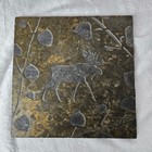 Quarry Collection Charles Mason Signed Moose Natural Stone Slate Trivet Tile 7 5