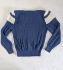 Vtg Nannell Hand Knit Long Sleeve Surplice Sweater Women s Sz M Varsity Preppy