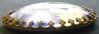 1 Czech Crystal Glass brass Dome Button  g820 - Antique Components Signed -large