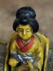 Vintage 1940s Celluloid Japanese Rickshaw Man Pulling Geisha Figurine