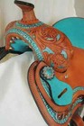 Handmade Western Leather Saddle Horse Barrel Trail Hand Tooled Tack Saddle 15  