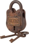 Alcatraz Cast Iron Padlock With 2 Working Keys - Rustic Antique Finish Decor   
