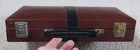 Wooden Chess Set With Faux Leather Carrying Case And Board As Is 
