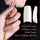  500pcs Half Cover False Nails Tips - Acrylic Nail Tips 10 Sizes Lady Natural