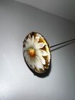 Antique Victorian Flower Brass Hatpin 10 5 Inch