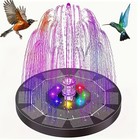 New 6 5w Solar Fountain Pump With Colorful Led Lights 3000mah Battery Led Garden