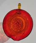 Vintage Mcm Amberina Crackle Glass Pitcher  Creamer   glows 