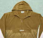 Adidas Jacket Womens Xl Pullover Fleece Anorak Sweatshirt Quarter Zip Brown Pink