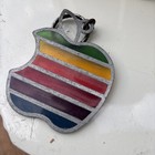       apple Computer Vintage 1980s Rainbow Logo Enamel Keychain New Sealed Nos
