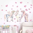 Wall Sticker Unicorn Flower Decal Animal Art Kid Room Removable Vinyl Home Decor