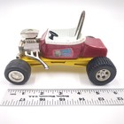 Vintage Tonka T-bucket Hot Rod Red Metal Flake Yellow Base Diecast Car Bent Axle