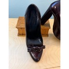 Vintage Balenciaga Knot Detail Oxblood Patent Leather Pumps