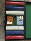 Vintage 80sharvard Poker Chip Set W  Case  Dealer Button   Harvard Playing Cards