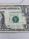  1 One Dollar Bill Offset Misaligned Overprint Error - Shifted Serial Number