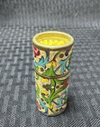 Vintage Paisley Cardboard Tube Match Holder With Yellow Tip Matches