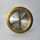 Vintage Bell Clock Co Ships Clock Quartz Brass Usa Quartz Brass Needs Repairs
