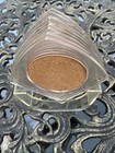 8-vintage Mcm 3 5 x3 5   Clear Lucite Coasters Set W cork   Caddy holder 