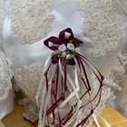 Ivory Satin Lace Wedding Flower Girl Basket And Matching Ring Bearer Pillow Plum