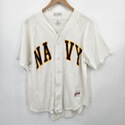Vintage J  M  Soffe Navy Baseball Jersey Men s Size Medium White Button Front
