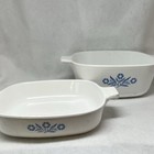 Vintage Corning Ware Blue Cornflower P-1  -b 1 5 Qt   P-7-b 7    Baking Dishes Set