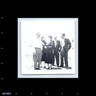 Old Vintage Square Photo Quintet Men Women Outside 1955 Snapshot Picture
