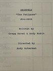 Seinfeld Nbc Tv Show    the Fatigues    Table Draft Script September 26  1996