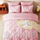 Himeet Full Size Comforter Set Pink - 7 Pieces Pintuck Bed In A Bag   Oeko-te   