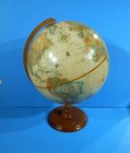 Replogle 12  World Classic Series 1991 Globe Beige Raised Relief Wood Base