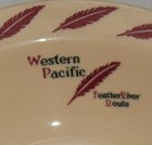Western Pacific Railroad Dining Car China Pre-cz Large Soup Bowl 6 1 4 Wide