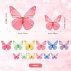 Butterfly Cupcake Toppers 72pcs Edible Cake Decorations  6 Colors  Wafer Paper B