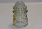Antique Glass Railroad Signal Telephone Insulator Hemingray 12 Amber Stripe  2