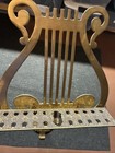 Vintage Brass Metal Lyre Harp Shaped Sheet Music Stand - Adjustable