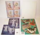 Lot Of 4 Annie s Attic white Birches La Tree Skirts   Stockings Crochet Angels